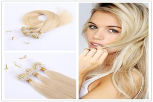 Loop Hair Extensions 100 PCS Pak zijdeachtige rechte Braziliaans Human Hair Micro Ring Links Hair Extensions8144319
