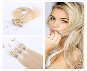 Loop Hair Extensions 100 PCS Pak zijdeachtige rechte Braziliaanse Human Hair Micro Ring Links Hair Extensions1352146