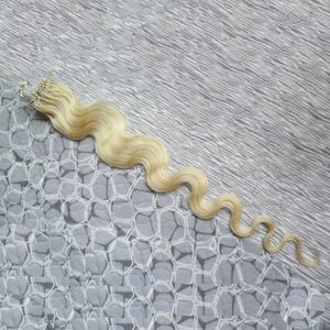 Loop Micro Ring Menselijk Hair Extensions 100g Blonde Onverwerkte Maagd Braziliaanse Body Wave Haar Micro Loop Ring Hair Extensions