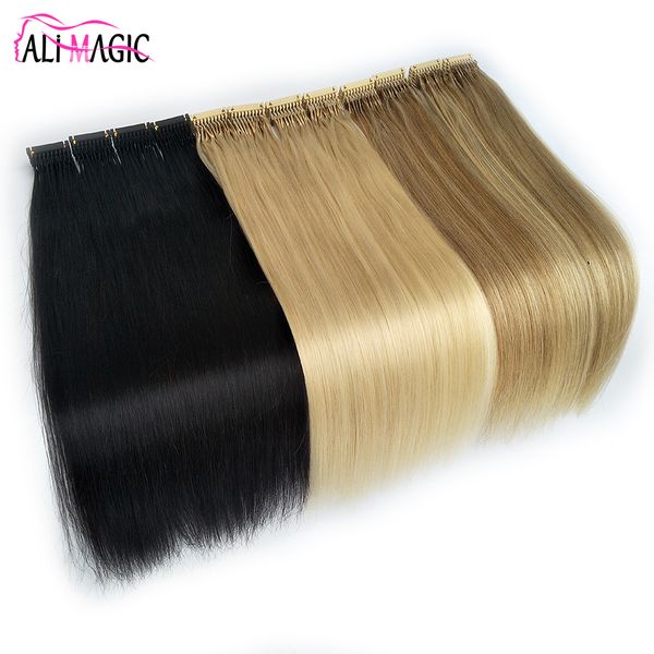 Extension de cheveux Loop Micro Ring Pre Bond I Tip Le produit de première génération 200 brins 100 g 12-28 pouces tête complète ne prend que 30 minutes