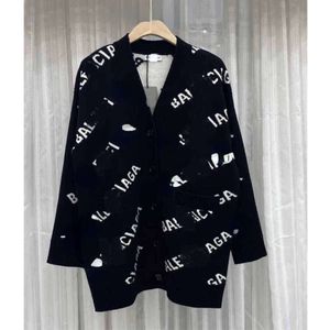 losse balencigs heren hoodies italië merk Parijs 23 winter nieuwe brief middellange wollen vest vrijetijdsbesteding V-hals enkele rij knopen jas trui hui1 OH98 JTN5