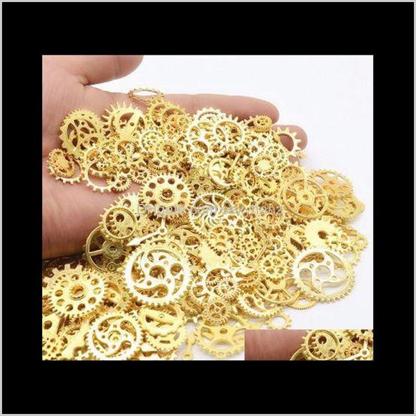 Cuentas sueltas Entrega de gotas 2021 100G Mezcla de aleación Steampunk DIY Engranajes Rueda dentada Encantos Colgante Fit Pulsera Accesorios Fabricación de joyas Rd5Cn