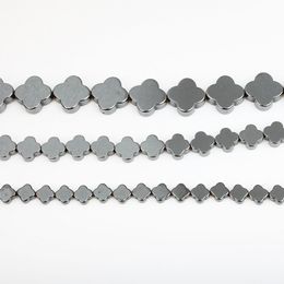 Perles d'espacement en pierre d'hématite noire en vrac, pour la fabrication de bijoux, bracelets, colliers, pierres précieuses plates, disque croisé