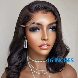 Loose Bouncy Curly Bob Wigs WAVY Braziliaanse mensenpruiken voor vrouwen voor vrouwen Body Wave Side Deel kort Bob Wig Perruque Cheveux Humains 240409