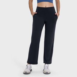 Pantalones deportivos ligeros y altos y altos altosa suelto Lu-085 Yoga Running Running Fitness Leggings Fashionable informal para mujeres