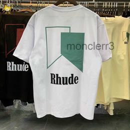 Lose beiläufige Rhude-T-Shirts Männer Frau Geometrie Klassischer Briefdruck Kurzarm Frühling Sommer Hohe Qualität Neues Top T-Shirt YK68 5091