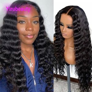 Losse Diepe 4X4 Kant Pruik Braziliaanse Menselijk Haar Yirubeauty Peruaanse Virgin Haar Kant Pruiken Natuurlijke Kleur 180% 210% dichtheid 10-32inch