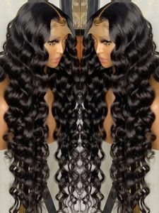 Perruque Lace Frontal Wig naturelle brésilienne, cheveux naturels, Loose Deep Wave, 13x4, sans colle, 13x6, HD, pour femmes