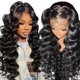 Lâche Deep Wave Lace Frontal Wig Closure Wig 5x5 HD Lace Fermetures Wig 13X4 Lace Frontal Wig Loose Wave 220% Density HD Lace Frontal Wig