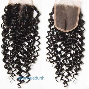 Loose Deep Wave Lace menselijke haarpruiken natuurlijke kleur haarblok jerry krullende sluiting 4 4 Braziliaanse ware haarpruik