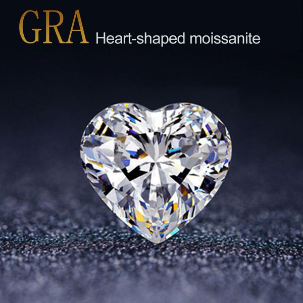 Diamants en vrac 0.3ct à 4ct pierres précieuses en vrac pierres D couleur VVS1 en forme de coeur excellent testeur de diamant de passe de coupe pour les bijoux des femmes 230714