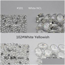 Diamants en vrac 1,25 mm rond Nanogem cristal couleurs blanches facette coupée pierre précieuse synthétique thermostable de qualité supérieure pour bijoux Dhgarden Dh2Oe