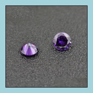 Diamants en vrac 1000cs / lot de petites tailles 0,8 à 1,5 mm Gemone remplacer Amethyst Février Birthday Stone Lab Created Cz synthétique en pierre OTSMJ