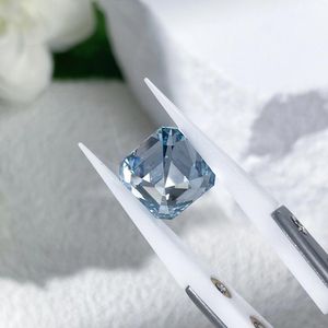 Losse diamanten 10ct Asscher Cut CVD Lab Gegroeid Fancy Blue Diamond IGI Certified