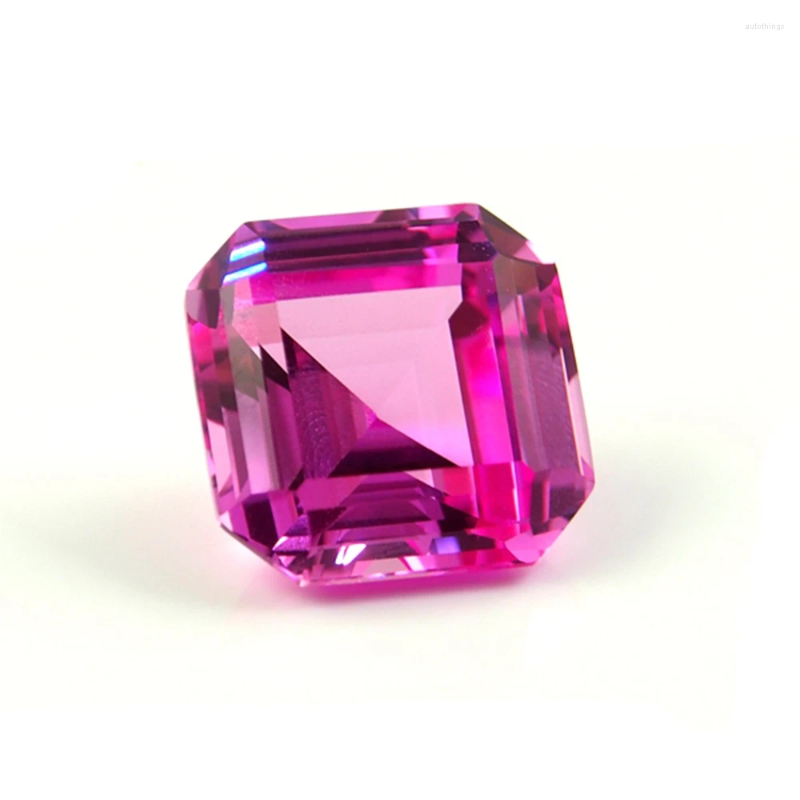 Diamanti sciolti 15 15mm 1 pezzo / lotto 20 carati Anello con zaffiro rosa da laboratorio di alta qualità con pietra preziosa per la produzione BIY
