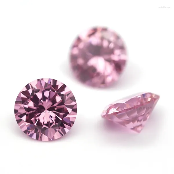 Diamantes sueltos de 2.0 mm de circonía cúbica piedra rosa colorada 5a 1000pcs cz piedras sintéticas para joyas