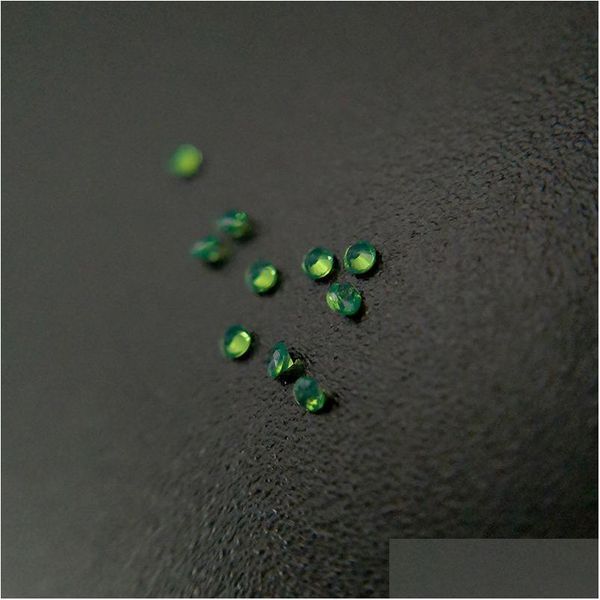 Diamants en vrac 209/1 Bonne qualité Résistance aux hautes températures Nano Gemmes Facette ronde 2,25-3,0 mm Chrysoprase vert foncé Synthe Dhgarden Dhdfi