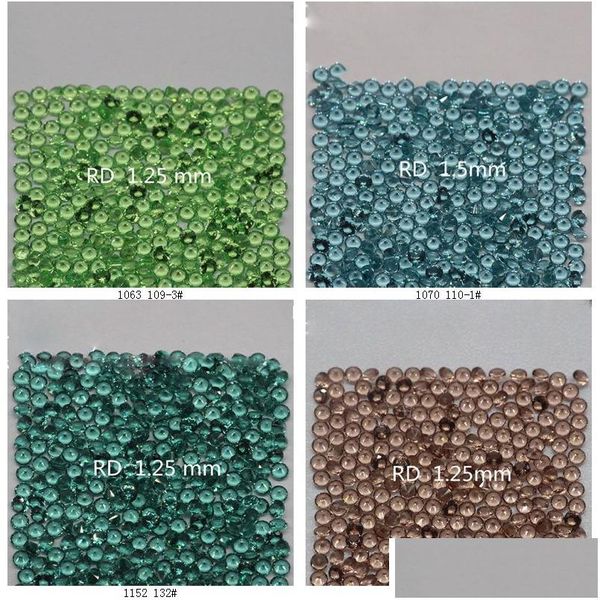 Diamantes sueltos 259 colores Nano cristal de alta calidad redondo 0,8-1,4 mm Corte facetado Piedra preciosa sintética termoestable para joyería 1 Dhgarden Dhwfr