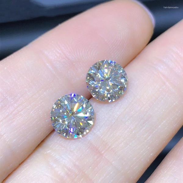 Diamantes sueltos 2 piezas 5 mm IJ color 0,5 quilates piedra moissanita cultivada en laboratorio excelente corte redondo VVS1 material de anillo de diamante para regalo de mujer