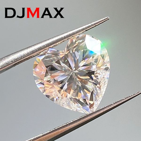 Diamants en vrac 3EX Cut DJMAX 4-15mm Rare Heart Cut Loose Stones Real D Color VVS1 Heart Shape Certified Diamonds 230728