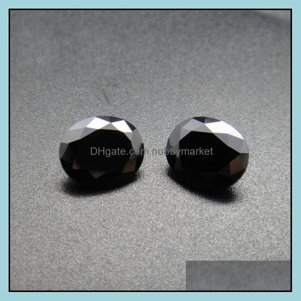 Diamants en vrac Black Color pierre 8 tailles 2xm-4x6 mm OVAL HINE COUPE CUBIQUE Zircone Synthétique Perles de pierre précieuse en vrac pour la fabrication de 500p otjlp