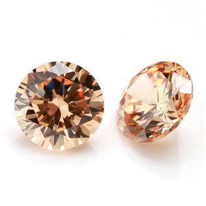 Liquidation de diamants en vrac, 100 pièces/sac, 7 Mm, coupe ronde transparente, 15 couleurs, pierres précieuses en zircone cubique 5A, perles en pierres précieuses pour Dheaz