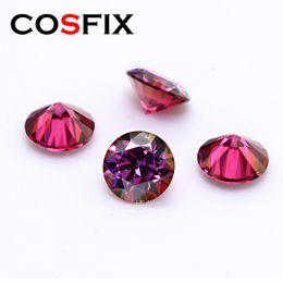 Losse diamanten COSFIX 0.5-3ct Rare Rose Red Loose Stone Blue Grey Color VVS1 Excellent Cut Colored Black Yellow Diamond 230607