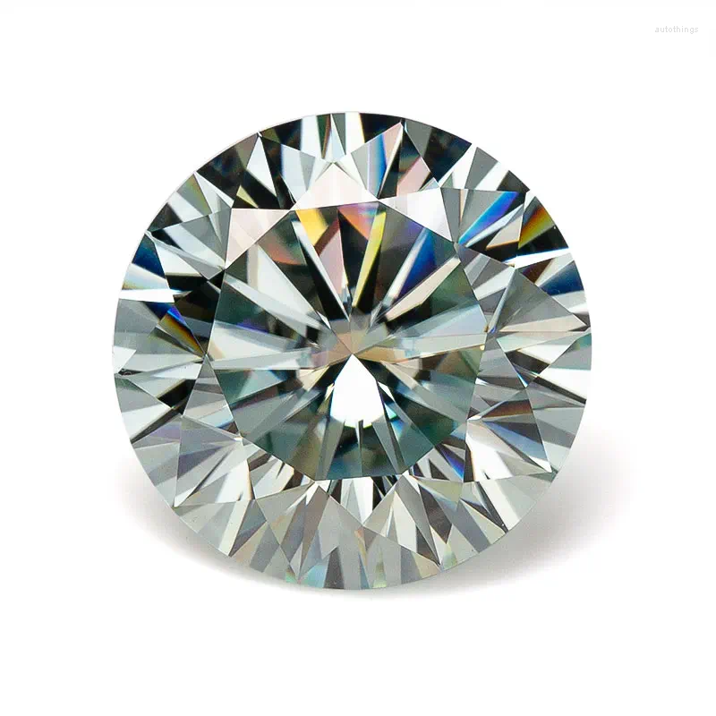 Löst diamanter mörkgrön färg rund klippt 4 mm lysande moissanit ädelsten smycken gör ädelsten grossist diamant