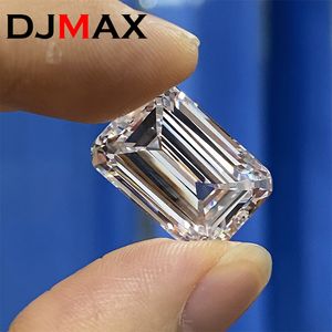 Losse diamanten DJMAX Rare Super White Emerald Cut Loose Stone D Color Lab Grown champagne Pink Certified Emerald Diamonds 230808