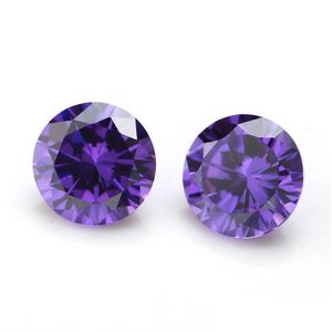 Diamants en vrac usine en gros 100 pièces/sac 9 Mm coupe ronde claire 15 couleurs 5A zircon cubique pierres précieuses perles pour Dhyf8