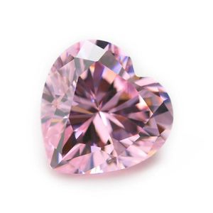 Diamants en vrac usine directe 100 pcs / sac 6x6 mm coeur coupe à facettes forme 5A perles de zircone cubique rose pour bijoux bricolage goutte Del Dhjhe