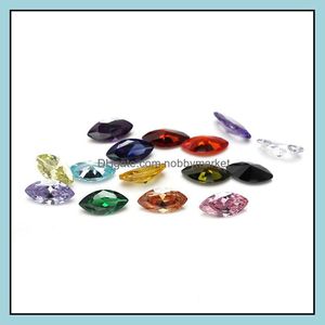 Diamantes sueltos Fashion 30 PCS/ Bag 7x14 mm Mezcla Color Facetado Corte Forma 5A Zirconia Cúconia Lo suelta Personas de piedras preciosas para joyas DIY OTBPE