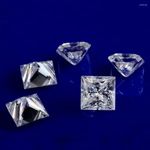 Diamantes sueltos Corte cuadrado de alto grado 8 8 mm Moissanite Diamón Excelente buen fuego Color blanco Piedra sintética para joyas 1pc