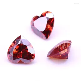 Diamants en vrac bijoux de pierre de coeur en forme de coeur Garnet rouge Moisanite 6.5x6.5 mm 1ct accessoire de bricolage certifié GRA
