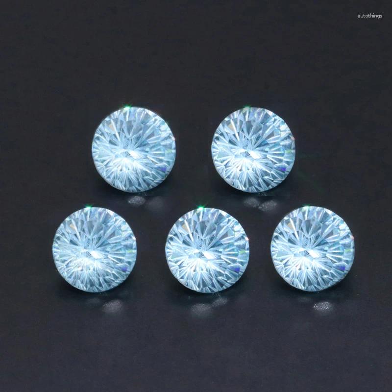 Losse diamanten sieraden steen marineblauw ronde ronde roker gesneden kubieke zirkonia 6x6mm maak doe -het -zelf accessoires