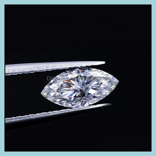 Diamants en vrac bijoux Lotusmaple 0.1Ct - 3Ct Moissanite taille marquise diamant véritable D couleur Fl clarté forme olive pierre certifiée chacun E