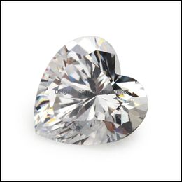 Diamants en vrac Bijoux En Gros Brillant 100 Pcs / Sac 4 * 4 Mm Coeur Coupe À Facettes Forme 5A Blanc Cubic Zirconia Perles Pour Diy Drop Delivery 202