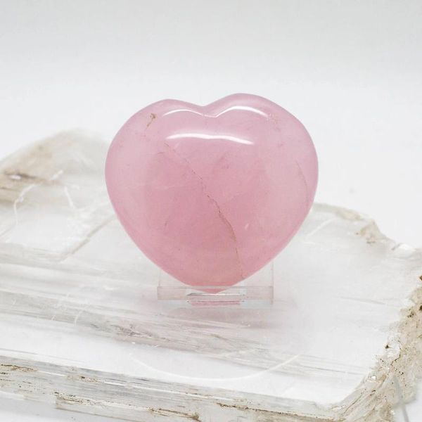 Diamants en vrac grand coeur pierre de quartz rose naturel rose facile à régler