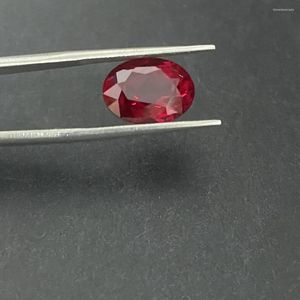 Diamantes sueltos Meisidian 10x14 mm 6,2 quilates Oval Piedra preciosa de rubí rojo cultivada creada en laboratorio