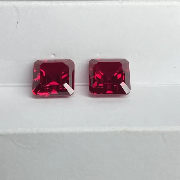 Diamants en vrac Meisidian 5 carats 9x9mm 5A qualité pierre précieuse Asscher coupe corindon laboratoire Pigeon sang rouge rubis Pirce par Carat