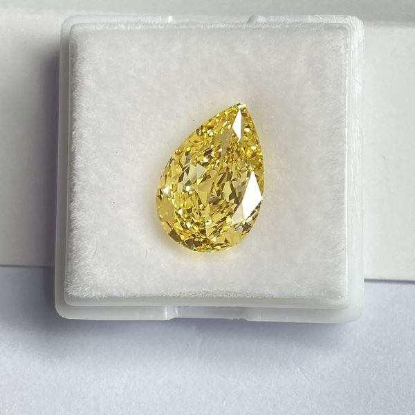 Diamantes sueltos Meisidian 6A 9x135mm 5 CTS Forma de gota de pera Zirconia cúbica Piedra de diamante amarillo vivo 230619