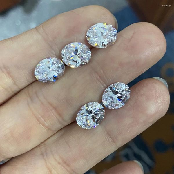 Diamants en vrac Meisidian 6A qualité 8X10mm 4 CTS taille ovale zircone cubique blanc CZ diamant prix par Carat