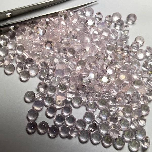 Diamantes sueltos Meisidian una calidad de 6mm de corte redondo piedra de cuarzo rosa Natural para la fabricación de joyas