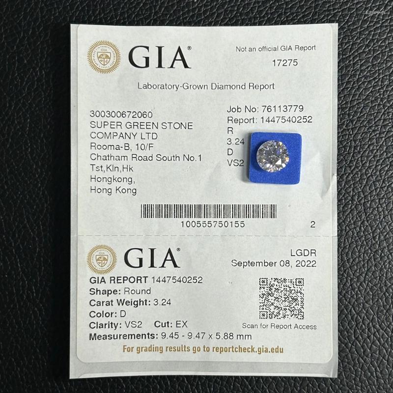 Свободные бриллианты Meisidian Gia 3.24 CT Отличный Cut D Vs2 Lab, выращенный Cvd Diamond Stone для кольца