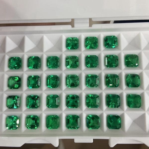 Diamants en vrac Meisidian octogone coupé 5x5mm 0.6 Karat créé en laboratoire émeraude verte colombienne hydrothermale pour la fabrication de bagues