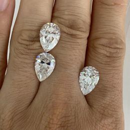 Diamants lâches Moisanite Diamond Stone Pear Forme 6 8 mm Personnalisation blanche