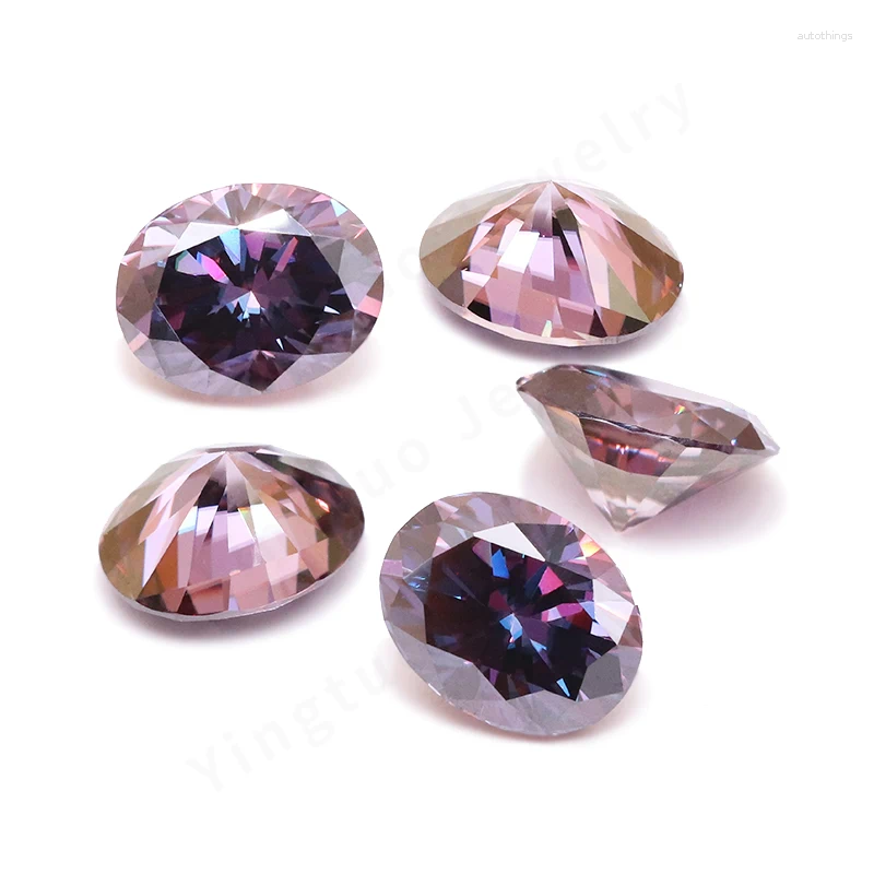 Diamantes sueltos moissanite oval 7x9 mm 2ct royal color púrpura vvs gemas de grado para hacer joyas