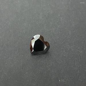 Diamants en vrac Moissanite femme anneaux noir 7mm coeur coupe pierre précieuse brute prix de gros Carat pierre