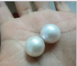 Paire de diamants en vrac de 12-13mm, perles rondes blanches non percées pour femmes, accessoires de bijoux de fête de mariage, collier, boucle d'oreille, bague, Bracelet