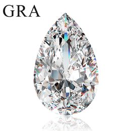 Diamants en vrac Taille poire 0,1 ct à 13 ct Réel en vrac Moissanita D Couleur VVS1 Pass Test de diamant avec certificat GRA Gem Matériau de luxe 230808